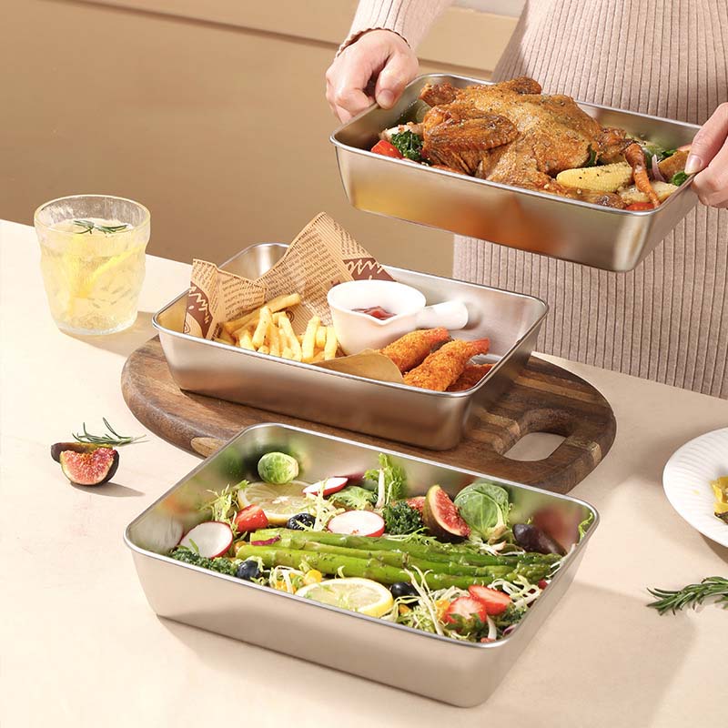 (🔥HOT SALE NOW 49% OFF) - Stainless Steel Square Plate(With Lid)