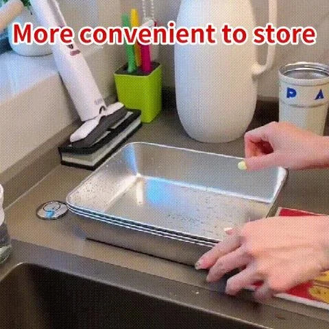 (🔥HOT SALE NOW 49% OFF) - Stainless Steel Square Plate(With Lid)