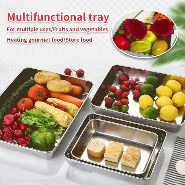 (🔥HOT SALE NOW 49% OFF) - Stainless Steel Square Plate(With Lid)